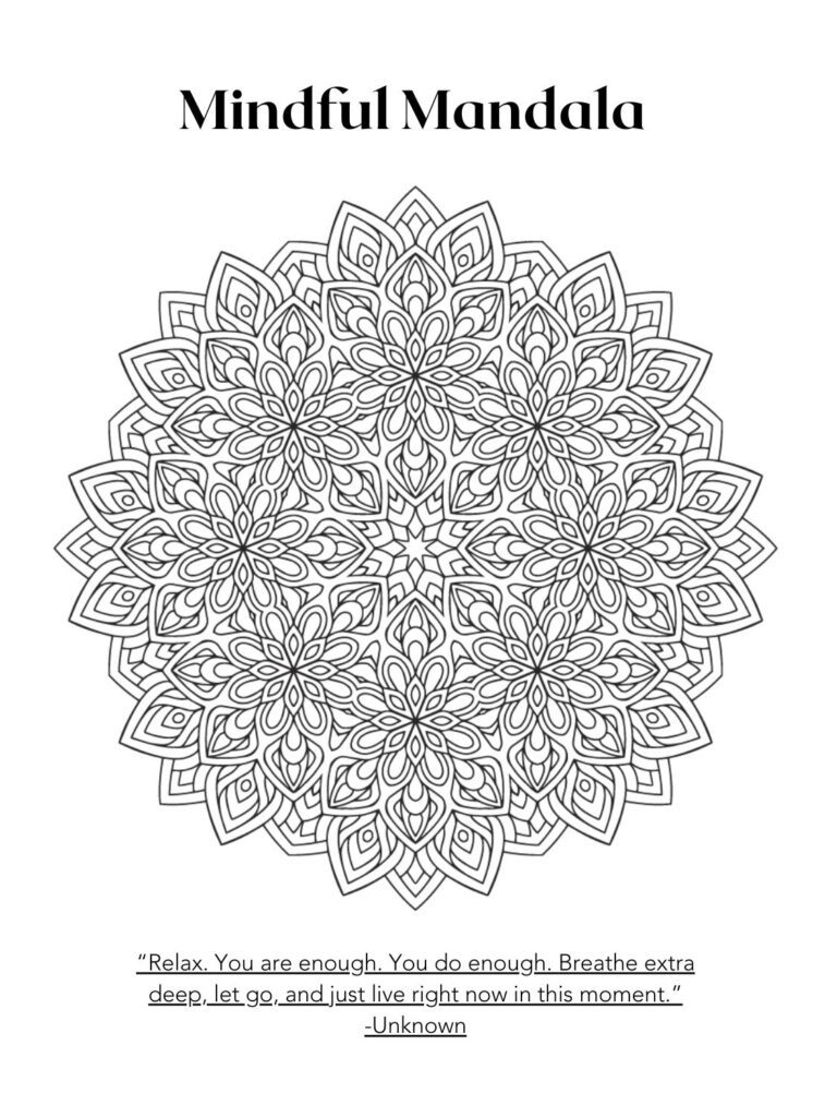 Mindful Mandala Coloring Page