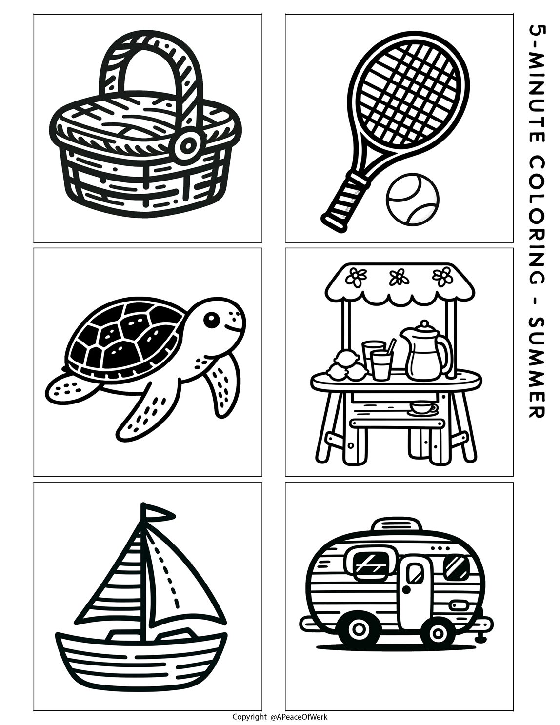 4 Mini Coloring Page