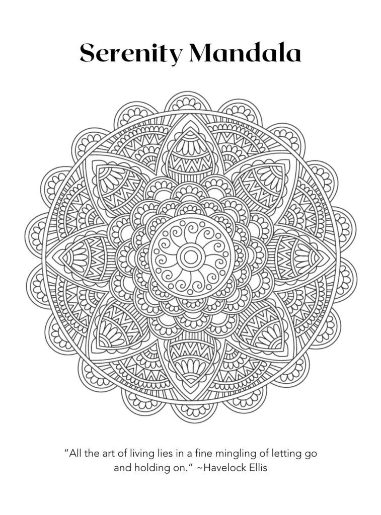 Serenity Mandala Coloring Page