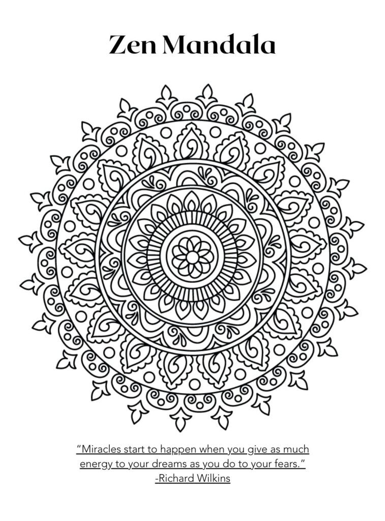 Zen Mandala Coloring Page