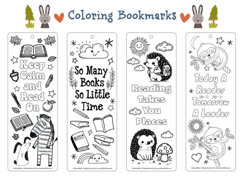 coloring bookmarks