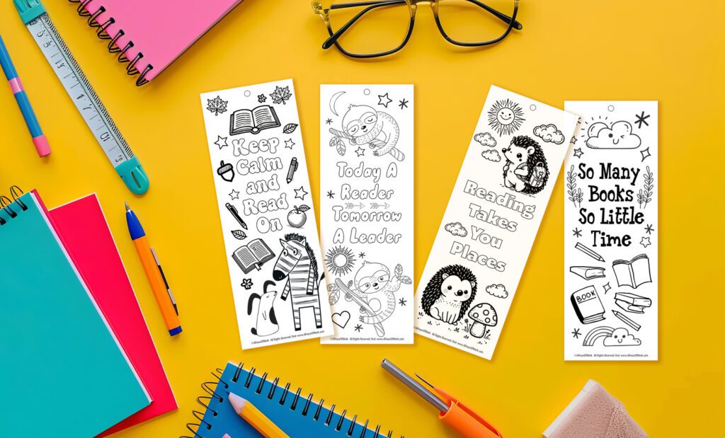 back to school coloring bookmarks