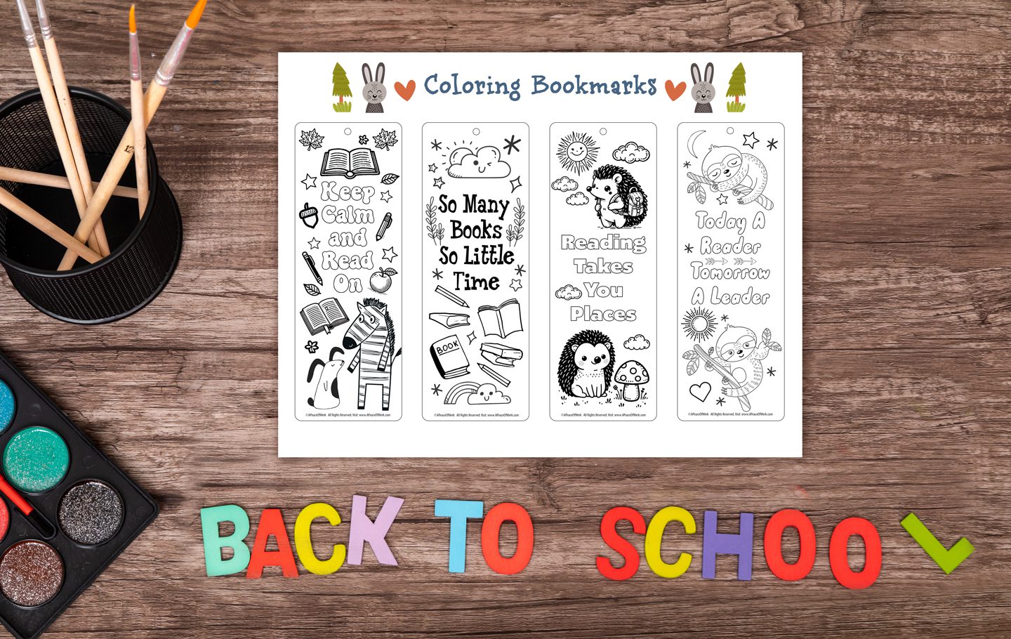 back to school fin coloring bookmarks